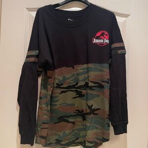 Universal Black and Camouflage Long Sleeve Tee